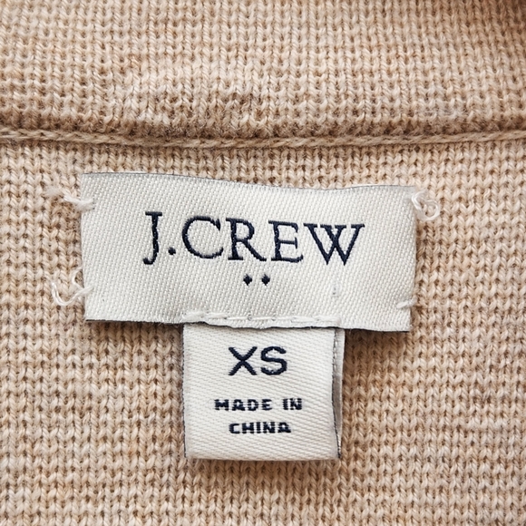 J. CREW Women's Sweater Blazer Extra Small Beige Preppy Academia Neutral - Picture 3 of 9